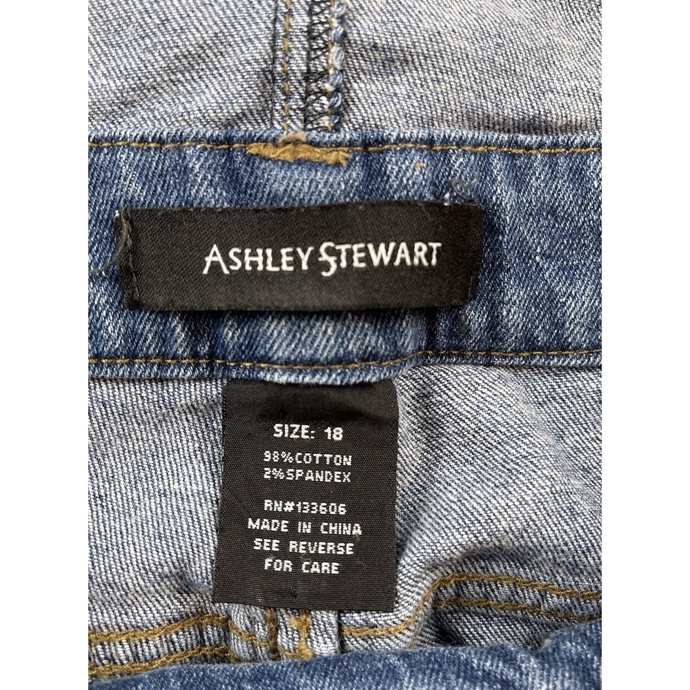 Ashley Stewart Denim Overalls Distressed Size 18 - Picture 14 of 15